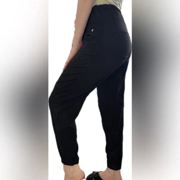 Michael Kors Black Cargo Pants with Gold Accoutrements, Shiny and Super Soft - Picture 7 of 13